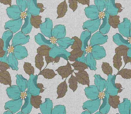 tecido para sofá floral verde